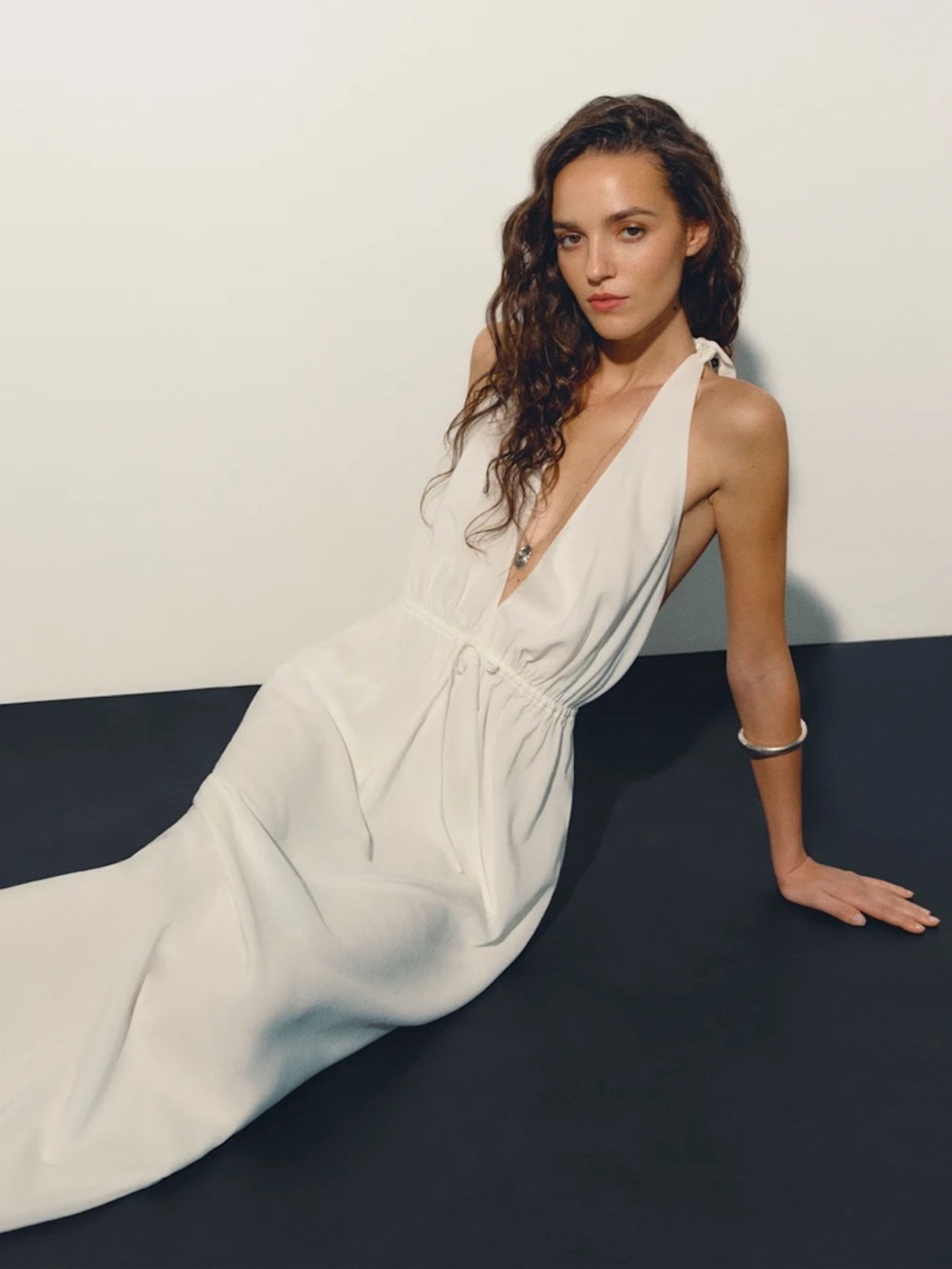NEW Reformation Kiran Maxi Halter Dress White | US 4 UK 8